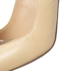 Pre Owned Nicholas Kirkwood Cream Leather And PVC Origami Bow Pointed Toe Pumps Size 39