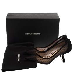 Pre Owned Nicholas Kirkwood Black Mesh and Suede Lexi Pumps Size 37.5