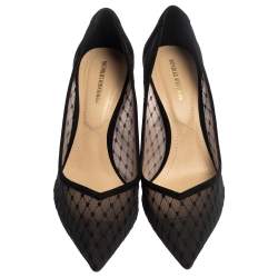 Pre Owned Nicholas Kirkwood Black Mesh and Suede Lexi Pumps Size 37.5