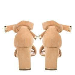 Nicholas Kirkwood Beige Suede Ziggy Ankle Strap Sandals Size 38