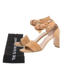 Nicholas Kirkwood Beige Suede Ziggy Ankle Strap Sandals Size 38