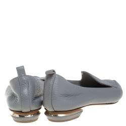 Pre Owned Nicholas Kirkwood Grey Leather Beya Loafers Size 37