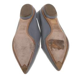 Pre Owned Nicholas Kirkwood Grey Leather Beya Loafers Size 37