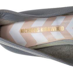 Pre Owned Nicholas Kirkwood Grey Leather Beya Loafers Size 37