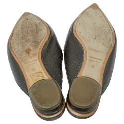 Pre Owned Nicholas Kirkwood Green Leather Beya Flat Mules Size 36
