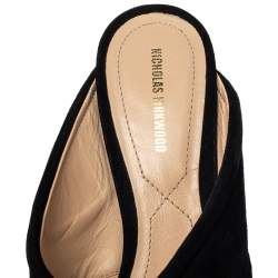 Nicholas Kirkwood Black Suede Criss Cross Mules Sandals Size 41