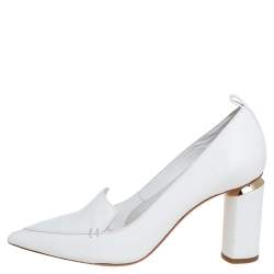 Pre Owned Nicholas Kirkwood White Leather Beya Pumps Size 37.5