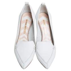 Pre Owned Nicholas Kirkwood White Leather Beya Pumps Size 37.5