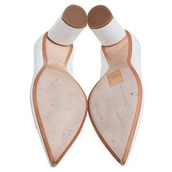 Pre Owned Nicholas Kirkwood White Leather Beya Pumps Size 37.5