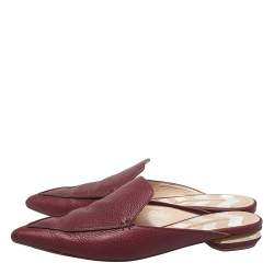 Pre Owned Nicholas Kirkwood Burgundy Leather Beya Mules Sandals Size 39.5