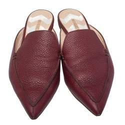 Pre Owned Nicholas Kirkwood Burgundy Leather Beya Mules Sandals Size 39.5