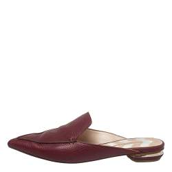 Pre Owned Nicholas Kirkwood Burgundy Leather Beya Mules Sandals Size 39.5