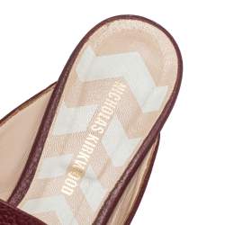 Pre Owned Nicholas Kirkwood Burgundy Leather Beya Mules Sandals Size 39.5