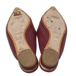 Pre Owned Nicholas Kirkwood Burgundy Leather Beya Mules Sandals Size 39.5