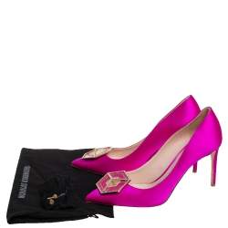 Pre Owned Nicholas Kirkwood Pink Satin Eden Pointed Toe Pumps Size 40.5