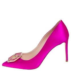 Pre Owned Nicholas Kirkwood Pink Satin Eden Pointed Toe Pumps Size 40.5