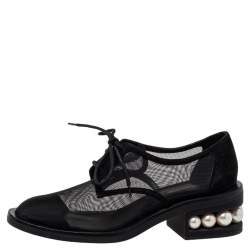 Nicholas Kirkwood Black Mesh And Suede Casati Deby Size 40