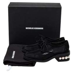 Nicholas Kirkwood Black Mesh And Suede Casati Deby Size 40