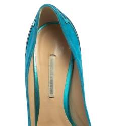 Nicholas Kirkwood Blue Suede And Leather Platform Pumps Size 36.5