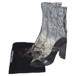 Nicholas Kirkwood Black Mesh And PVC D'Arcy Ankle Boots Size 41