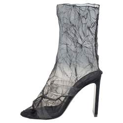 Nicholas Kirkwood Black Mesh And PVC D'Arcy Ankle Boots Size 41