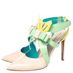 Pre Owned Nicholas Kirkwood Multicolor Patent Leather Slingback Sandals Size 41