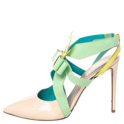 Pre Owned Nicholas Kirkwood Multicolor Patent Leather Slingback Sandals Size 41