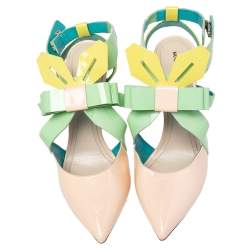 Pre Owned Nicholas Kirkwood Multicolor Patent Leather Slingback Sandals Size 41