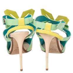 Pre Owned Nicholas Kirkwood Multicolor Patent Leather Slingback Sandals Size 41