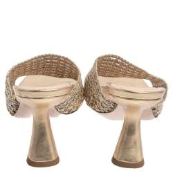 Nicholas Kirkwood Gold/Silver Woven Fabric Alba Mule Sandals Size 41