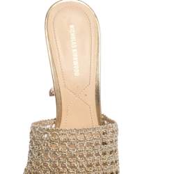 Nicholas Kirkwood Gold/Silver Woven Fabric Alba Mule Sandals Size 41
