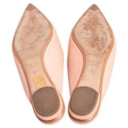 Pre Owned Nicholas Kirkwood Beige Leather Beya Pointed Toe Flats Size 38