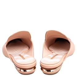 Pre Owned Nicholas Kirkwood Beige Leather Beya Pointed Toe Flats Size 38