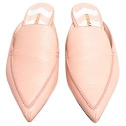 Pre Owned Nicholas Kirkwood Beige Leather Beya Pointed Toe Flats Size 38