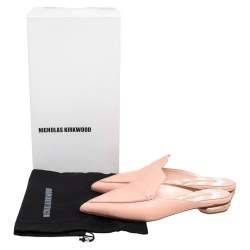 Pre Owned Nicholas Kirkwood Beige Leather Beya Pointed Toe Flats Size 38