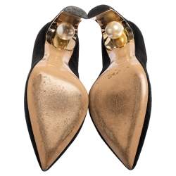 Pre Owned Nicholas Kirkwood Black Suede Maeva Pointed Toe Pumps Size 37