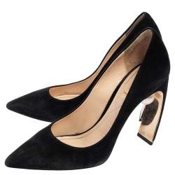 Pre Owned Nicholas Kirkwood Black Suede Maeva Pointed Toe Pumps Size 37