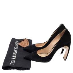 Pre Owned Nicholas Kirkwood Black Suede Maeva Pointed Toe Pumps Size 37