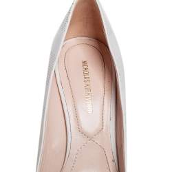 Pre Owned Nicholas Kirkwood White Perforated Leather Briona Prism Pumps Size 37