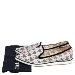 Nicholas Kirkwood White/Black Fabric and Mesh Pointed Toe Slip On Sneakers Size 40
