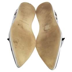 Nicholas Kirkwood White/Black Fabric and Mesh Pointed Toe Slip On Sneakers Size 40