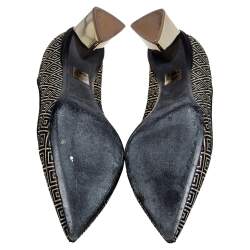 Nicholas Kirkwood Black/Gold Diamond Quilt Pattern Suede Pointed Toe Pumps Size 41