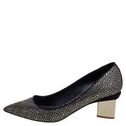 Nicholas Kirkwood Black/Gold Diamond Quilt Pattern Suede Pointed Toe Pumps Size 41