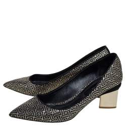 Nicholas Kirkwood Black/Gold Diamond Quilt Pattern Suede Pointed Toe Pumps Size 41