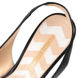 Pre Owned Nicholas Kirkwood Black Leather Beya Pointed Toe Slingback Sandals Size 40.5