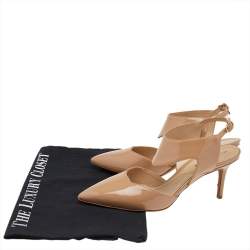 Pre Owned Nicholas Kirkwood Beige Patent Leather Pointed Toe Pumps Size 35