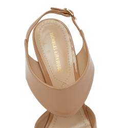 Pre Owned Nicholas Kirkwood Beige Patent Leather Pointed Toe Pumps Size 35