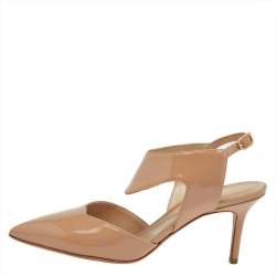 Pre Owned Nicholas Kirkwood Beige Patent Leather Pointed Toe Pumps Size 35