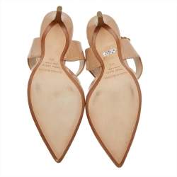 Pre Owned Nicholas Kirkwood Beige Patent Leather Pointed Toe Pumps Size 35