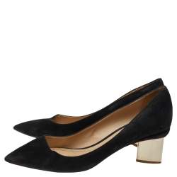 Nicholas Kirkwood Black Suede Prism Block Heel Pumps Size 41